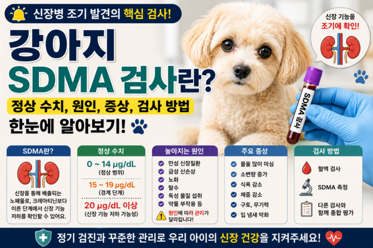 강아지 SDMA 검사란 정상 수치, 원인, 증상, 검사 방법까지 한눈에 알아보기