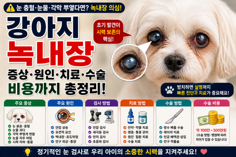 강아지 녹내장 증상은 원인부터 치료, 수술, 수술비용까지 총정리