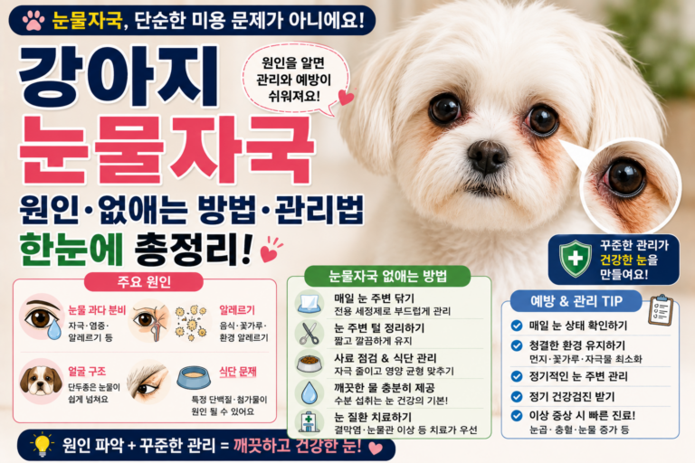 강아지 눈물자국 원인은 없애는 방법과 관리법 총정리