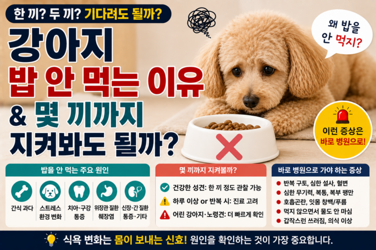 강아지 밥 안 먹는 이유, 몇 끼까지 지켜봐도 될까