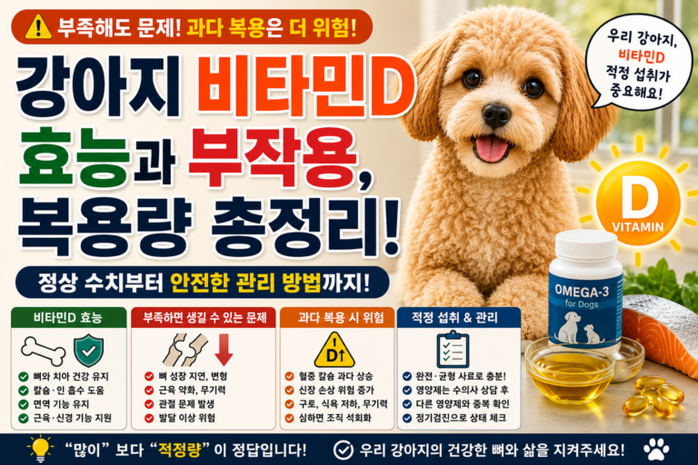 강아지 비타민D, 부족하면 문제일까 과다 복용이 더 위험한 이유와 복용량 총정리