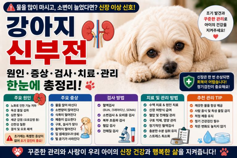 강아지 신부전 원인은 증상, 검사, 치료, 관리 방법까지 총정리