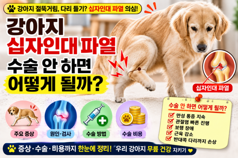 강아지 십자인대 파열 수술 안 하면 어떻게 될까 증상·수술·비용 한눈에 정리