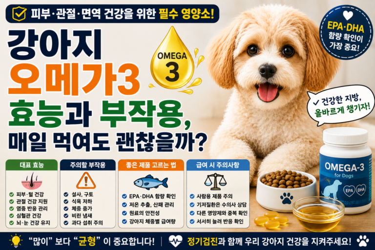 강아지 오메가3 효능과 부작용, 매일 먹여도 괜찮을까