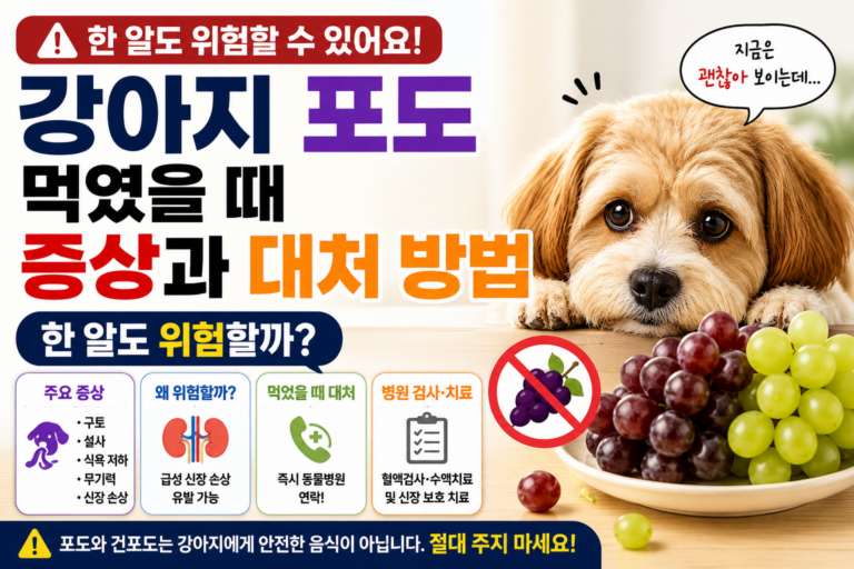 강아지 포도 먹였을 때 증상과 대처 방법, 한 알도 위험할까