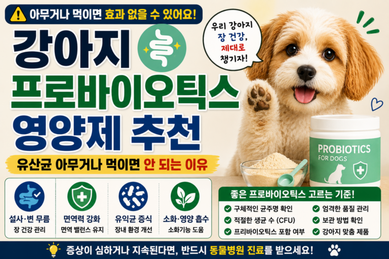 강아지 프로바이오틱스 영양제 추천, 유산균 아무거나 먹이면 안 되는 이유