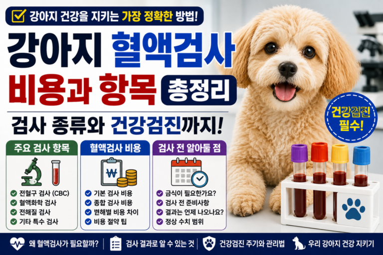 강아지 혈액검사 비용과 항목 총정리 검사 종류와 건강검진까지