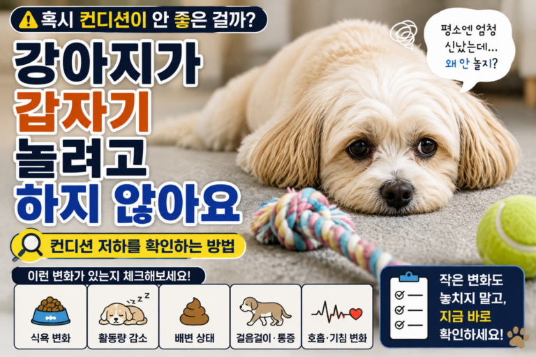 강아지가 갑자기 놀려고 하지 않아요, 컨디션 저하를 확인하는 방법