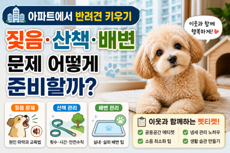 아파트에서 반려견 키우기, 짖음·산책·배변 문제 어떻게 준비할까
