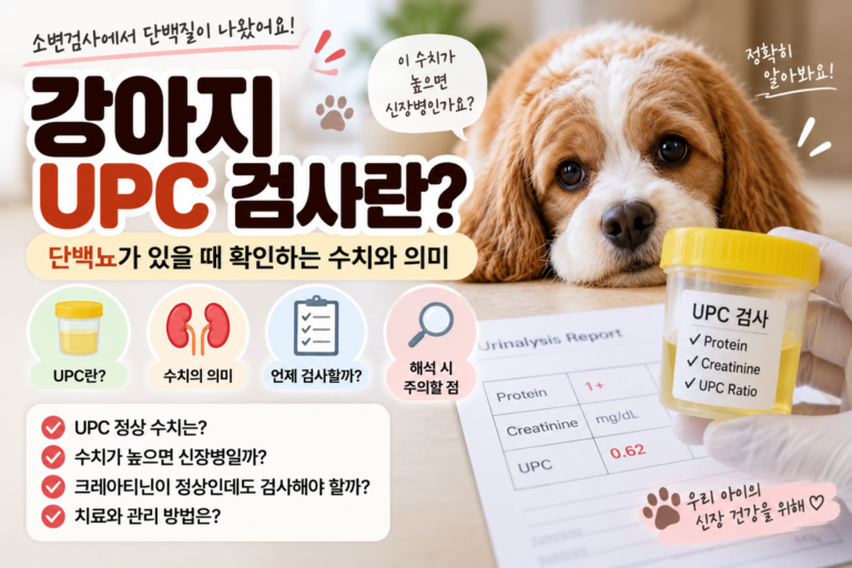 강아지 UPC 검사란 단백뇨가 있을 때 확인하는 수치와 의미