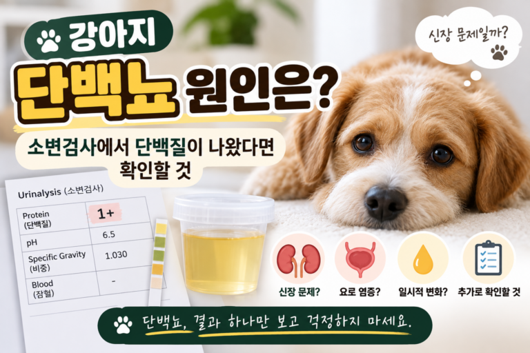 강아지 단백뇨 원인은 소변검사에서 단백질이 나왔다면 확인할 것
