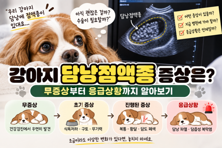 강아지 담낭점액종 증상은? 무증상부터 응급상황까지 알아보기