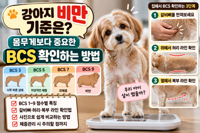 강아지 비만 기준은? 몸무게보다 중요한 BCS 확인하는 방법