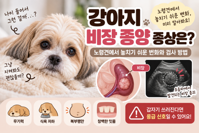 강아지 비장 종양 증상은 노령견에서 놓치기 쉬운 변화와 검사 방법