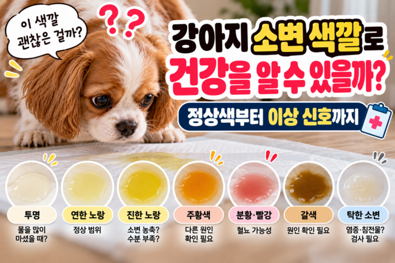 강아지 소변 색깔로 건강을 알 수 있을까? 정상색부터 이상 신호까지