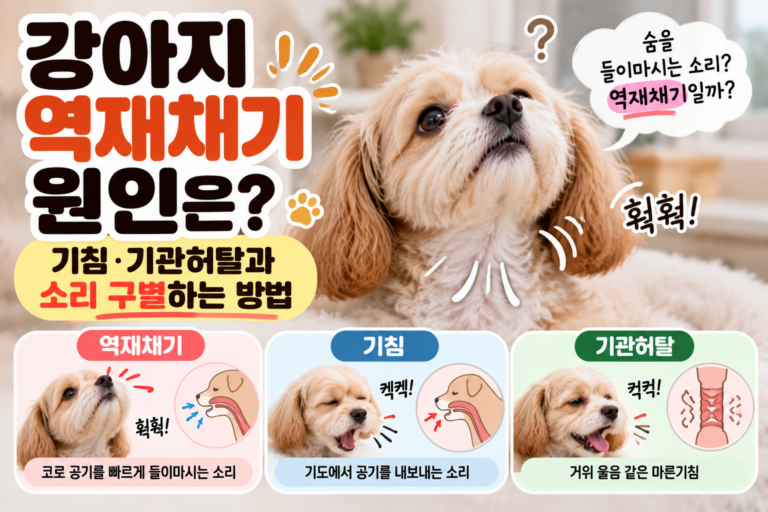 강아지 역재채기 원인은? 기침·기관허탈과 소리 구별하는 방법