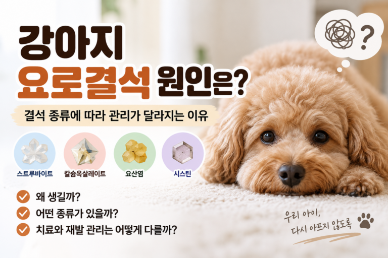 강아지 요로결석 원인은 결석 종류에 따라 관리가 달라지는 이유