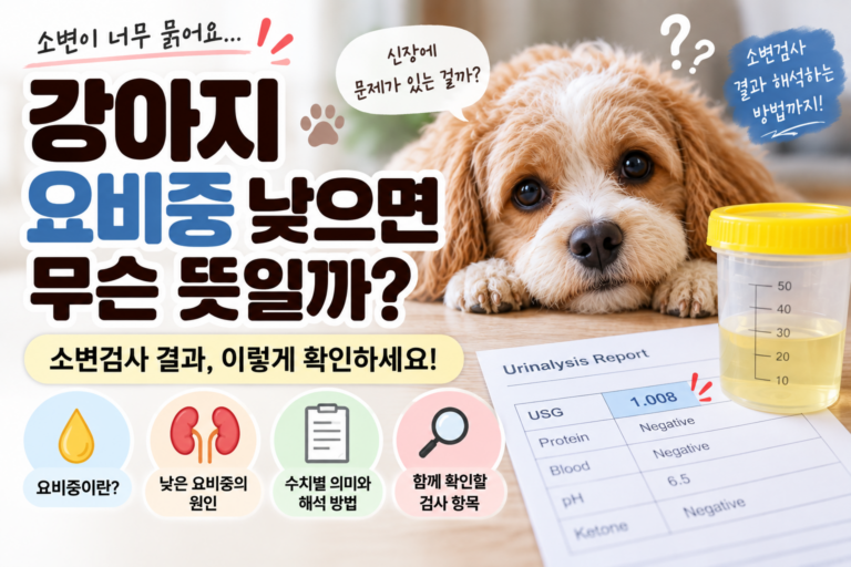 강아지 요비중 낮으면 무슨 뜻일까 소변검사 결과 해석하는 방법