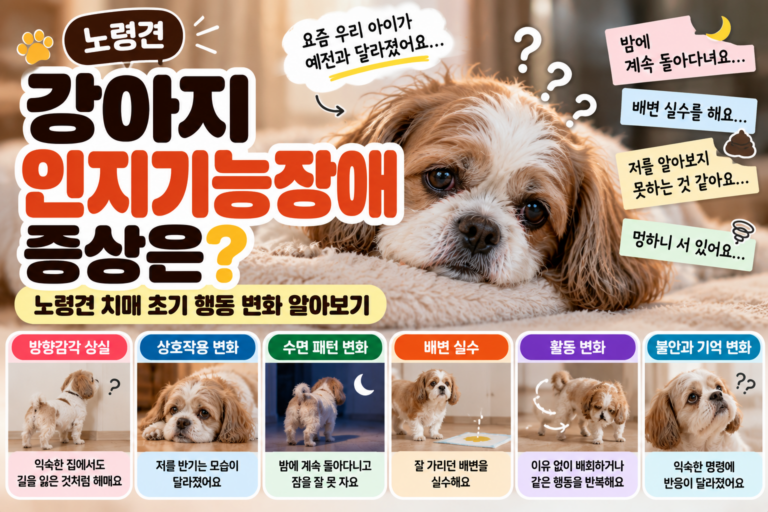 강아지 인지기능장애 증상은? 노령견 치매 초기 행동 변화 알아보기