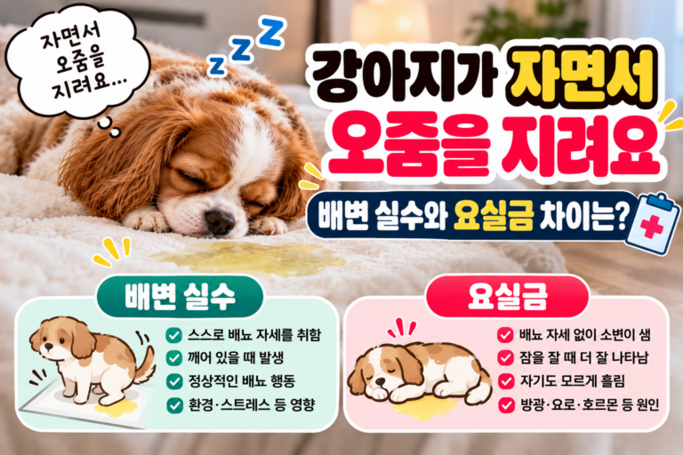 강아지 자면서 오줌을 지려요, 배변 실수와 요실금 차이는?