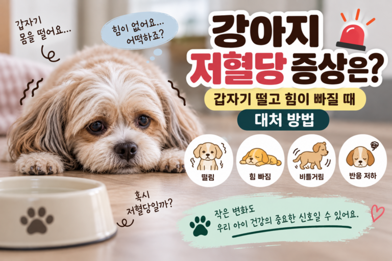 강아지 저혈당 증상은 갑자기 떨고 힘이 빠질 때 대처 방법