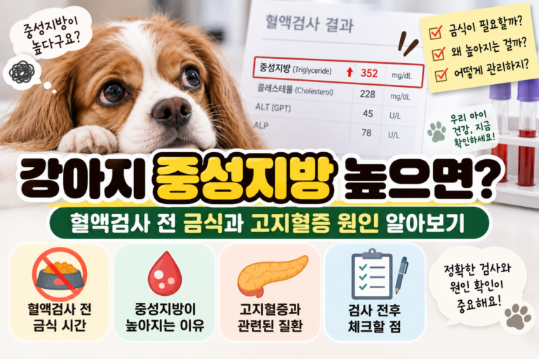 강아지 중성지방 높으면? 혈액검사 전 금식과 고지혈증 원인 알아보기