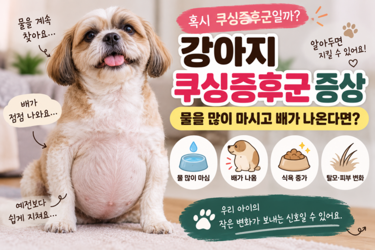 강아지 쿠싱증후군 증상, 물을 많이 마시고 배가 나온다면