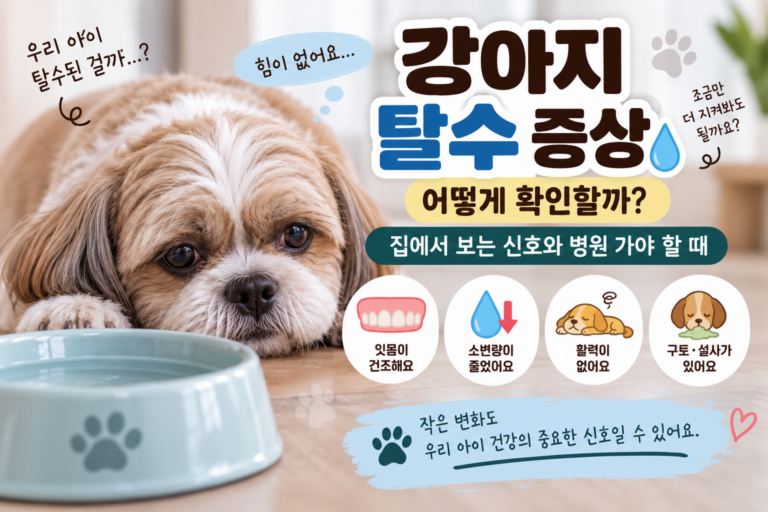 강아지 탈수 증상 어떻게 확인할까 집에서 보는 신호와 병원 가야 할 때