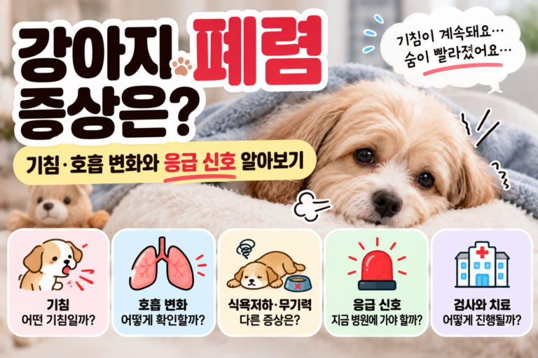 강아지 폐렴 증상은? 기침·호흡 변화와 응급 신호 알아보기