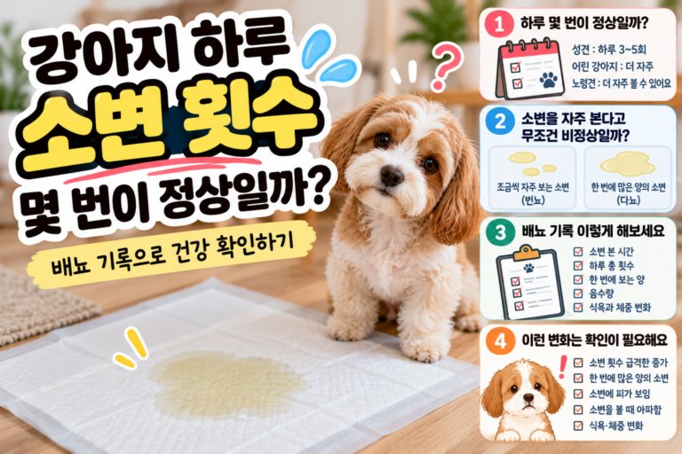 강아지 하루 소변 횟수 몇 번이 정상일까? 배뇨 기록으로 건강 확인하기