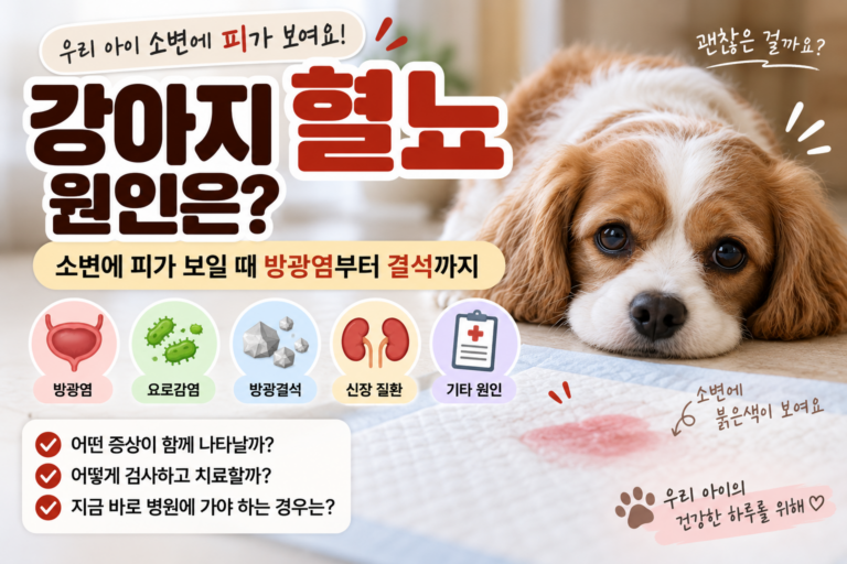 강아지 혈뇨 원인은 소변에 피가 보일 때 방광염부터 결석까지