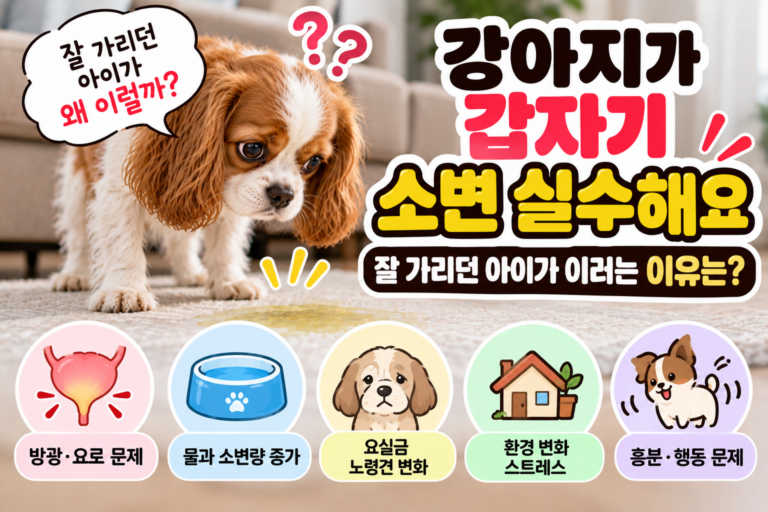 강아지가 갑자기 소변 실수해요, 잘 가리던 아이가 이러는 이유는?
