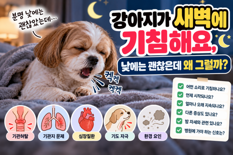 강아지가 새벽에 기침해요, 낮에는 괜찮은데 왜 그럴까?