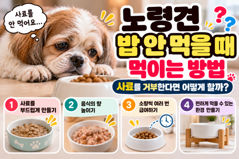 노령견 밥 안 먹을 때 먹이는 방법, 사료를 거부한다면 어떻게 할까?