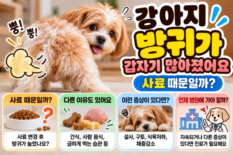 강아지 방귀가 갑자기 많아졌어요, 사료 때문일까?