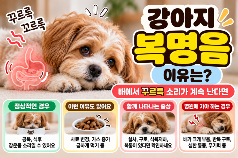 강아지 복명음 이유는? 배에서 꾸르륵 소리가 계속 난다면
