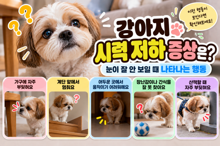 강아지 시력 저하 증상은? 눈이 잘 안 보일 때 나타나는 행동