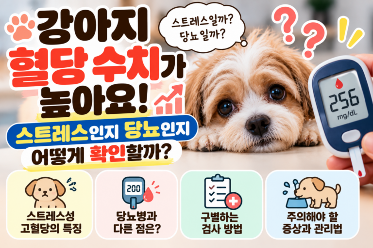 강아지 혈당 수치가 높아요, 스트레스일까 당뇨일까? 구별하는 검사와 증상