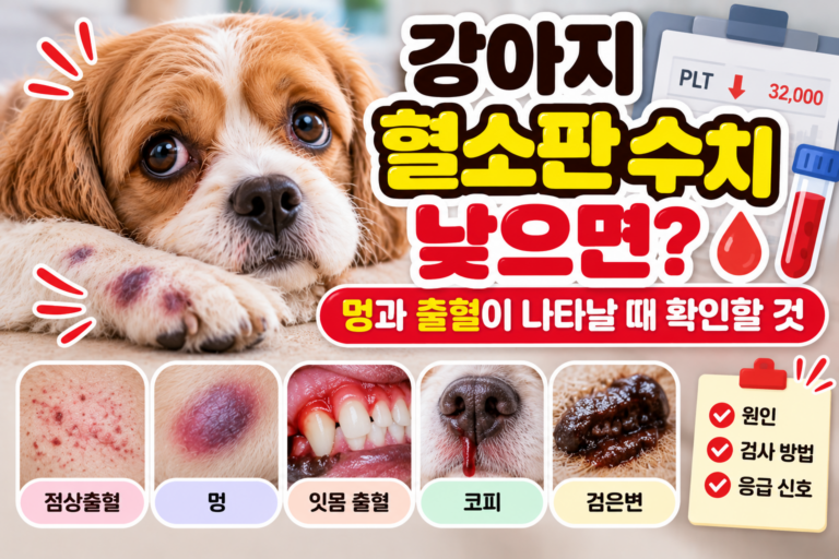 강아지 혈소판 수치 낮으면? 멍과 출혈이 나타날 때 확인할 것